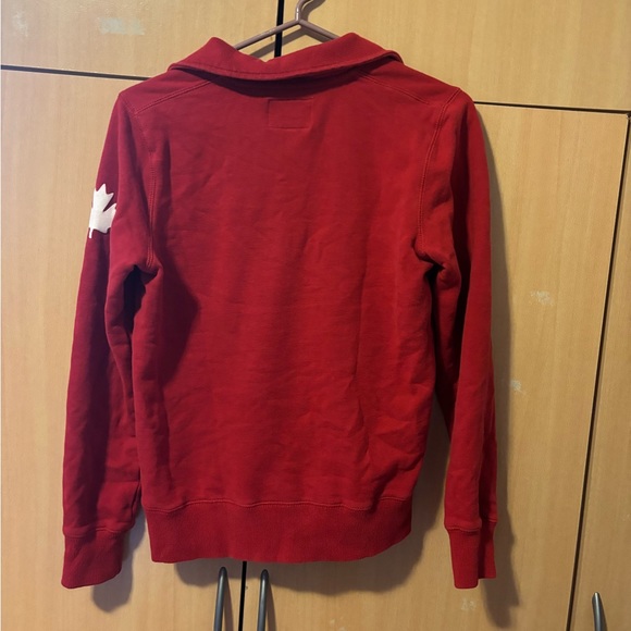 Roots Red Quarter-Zip with Whistler Logo - Picture 2 of 6